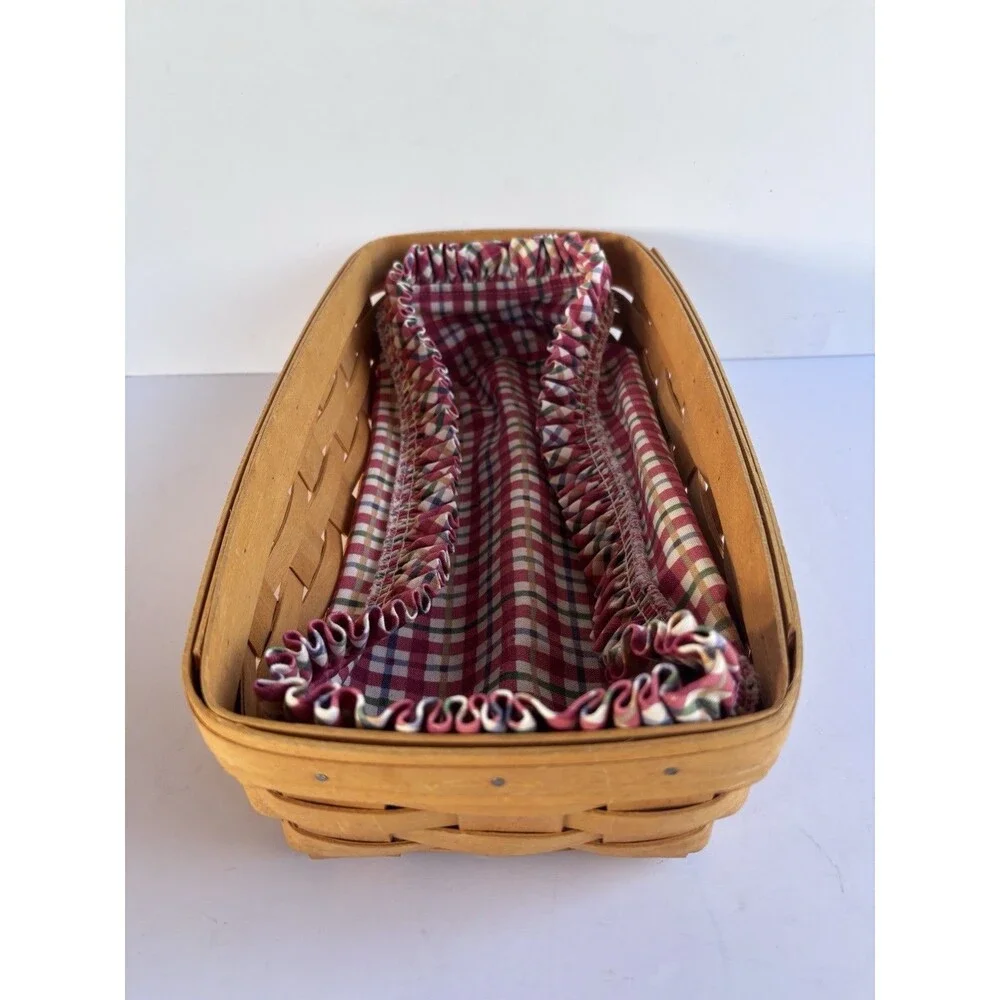 Longaberger Rectangle Bread Basket 1999  Liner Protector Set